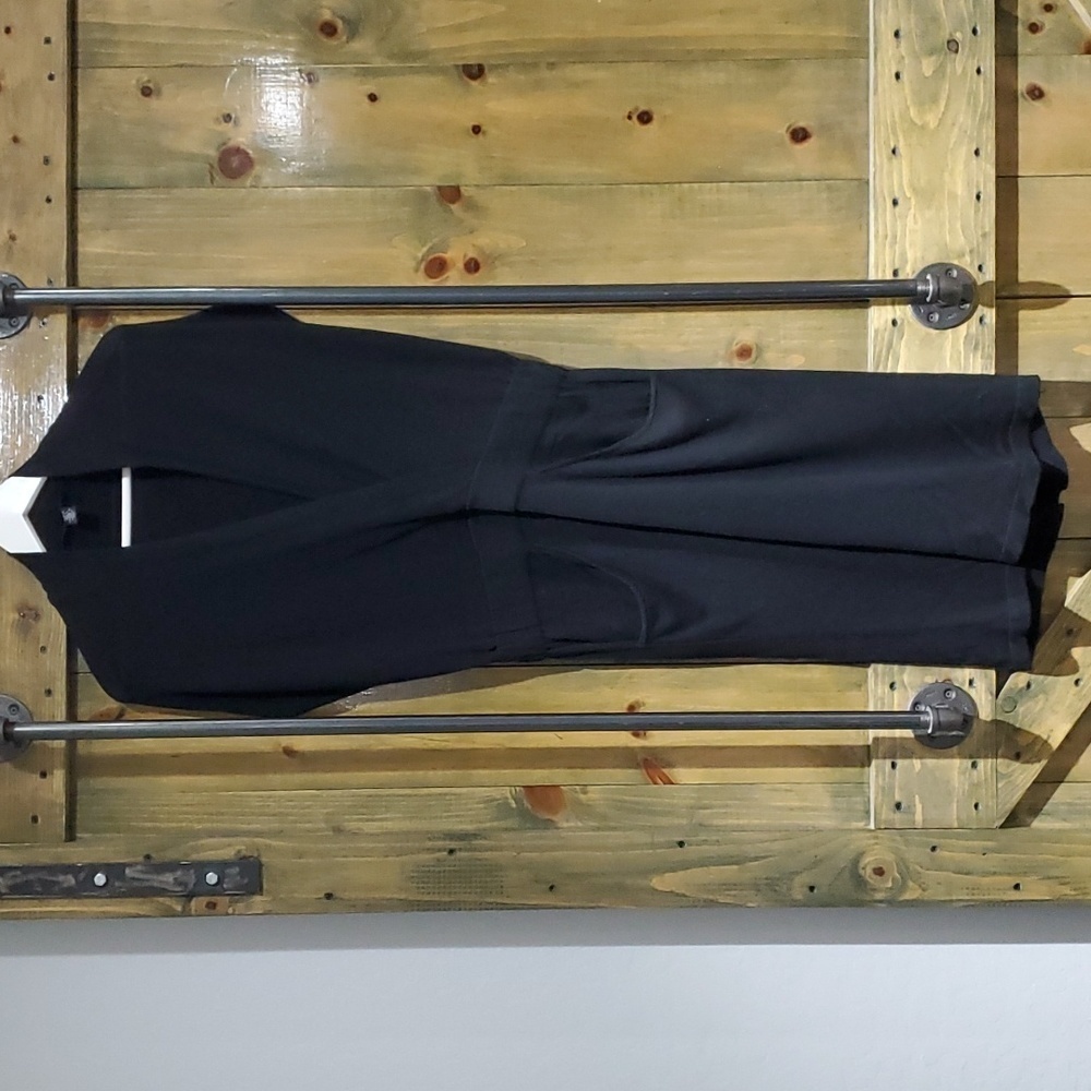 KENNETH COLE BLACK CASUAL DRESS SIZE LARGE POCKETS MINIMALIST CLASSIC